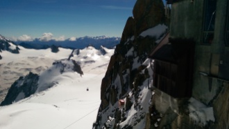 Helbronner gondi to the Italian side of Mont Blanc.